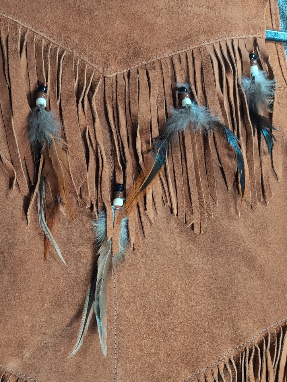 Vintage HB Native American Indian Leather Vest And Wrap Skirt Set Western Boho - Picture 8 of 17
